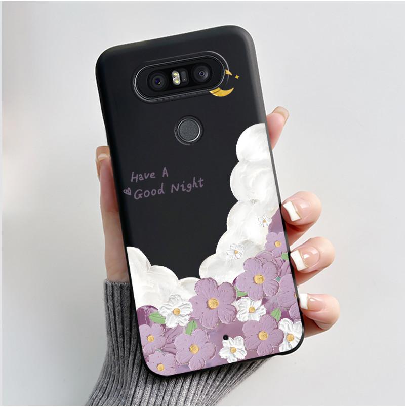 Милый Чехол Для LG Q8 Funda Модный Capa Coque Печатный Корпус Защитная Крышка Мягкий Силикон Мультяшный Черный Корпус