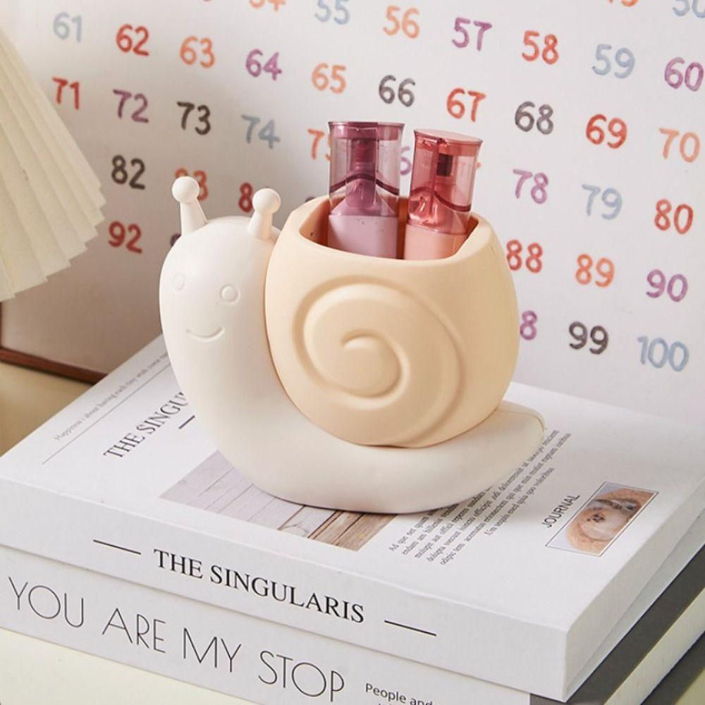 Plastic Pencil Storage Box Interesting Stationery Organizer Snail Pen Holder Desktop Decor