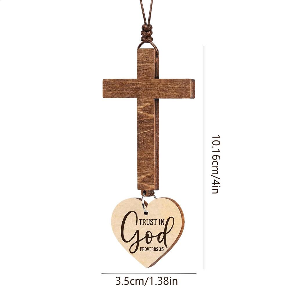 Cross For Rear View Mirror Christian Bible Verse Pendant Jesus Car Decorations For Women Men Driver Vehicle Truck SUV Interior