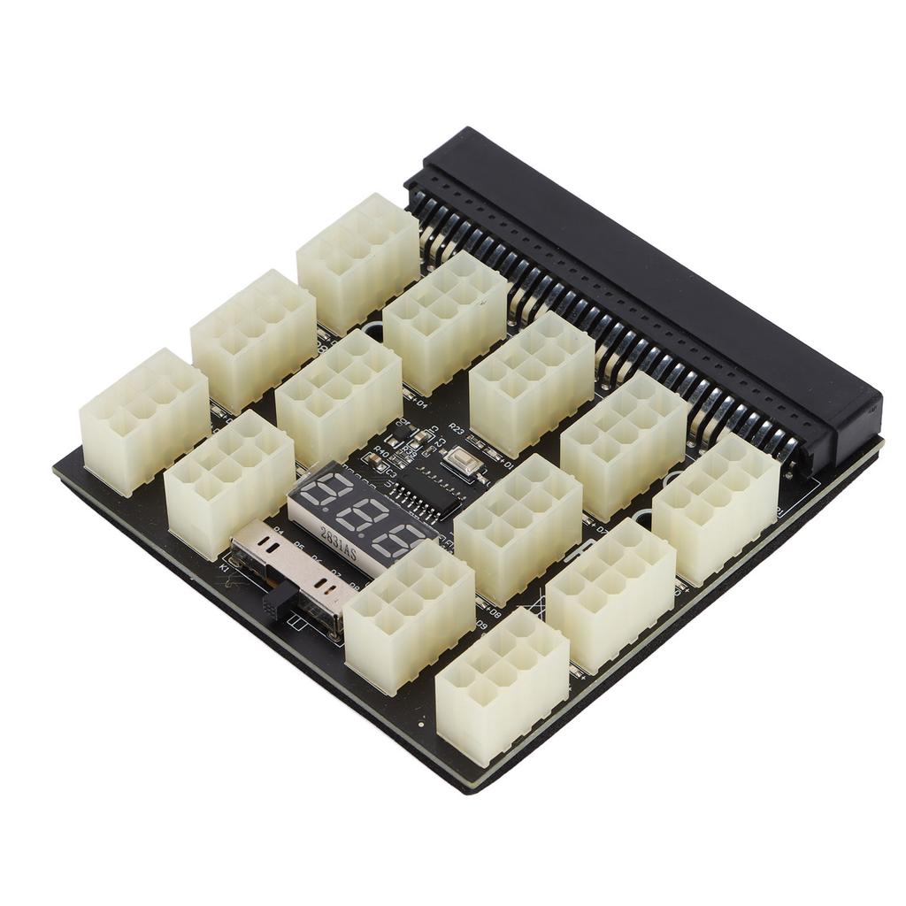 Power Supply Board Adapter 12V 6pin 8pin Power Board Converter with Voltage Temperature Display for Mining Graphics Card