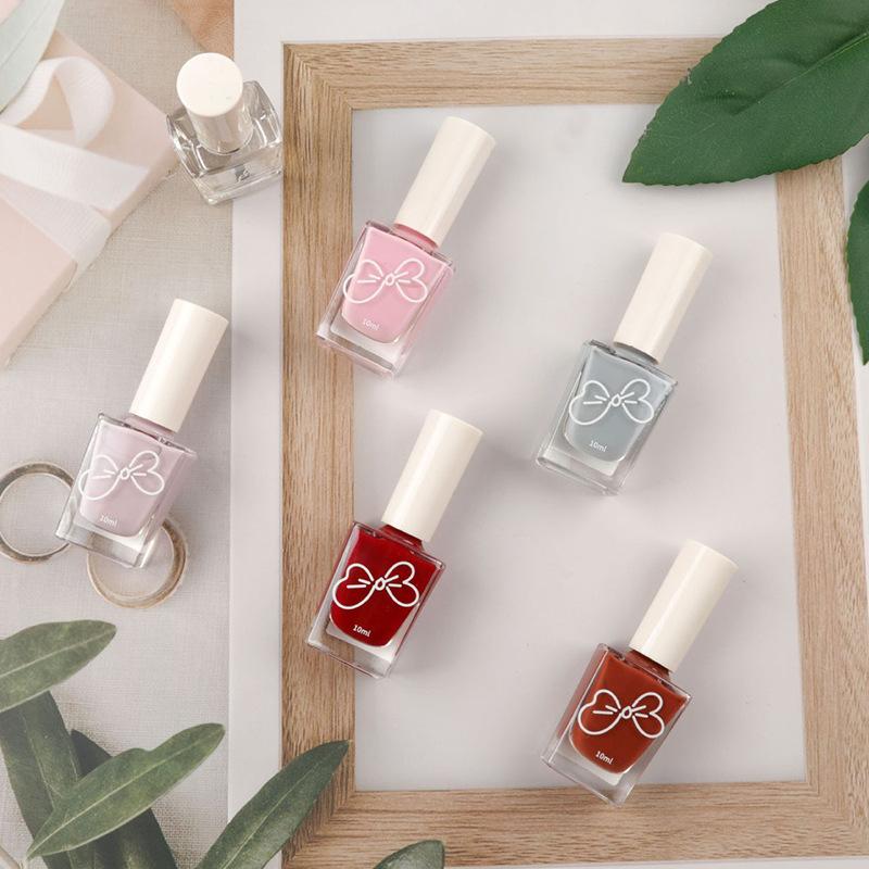 Oil-based Nail Polish No Bake Fast Drying Non-peelable Non-slip Safe Odorless Nude Color Nail Salon Nail Polish