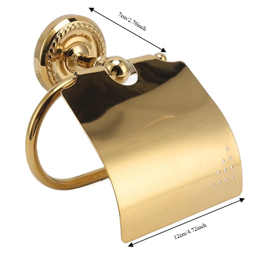 Exquisite Appearance Paper Roll Holder Copper Toilet Paper Holder Paper Towel Holder Space Saving