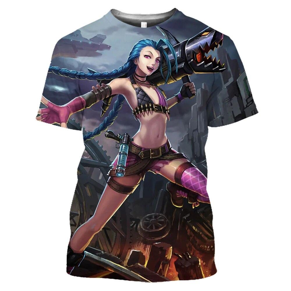 Anime LoL Arcane T Shirt Men Women Fashion League Of Legends 3D Print T-shirt Kids Hip Hop Tops Tees Boy Tshirt Game Camiseta… More