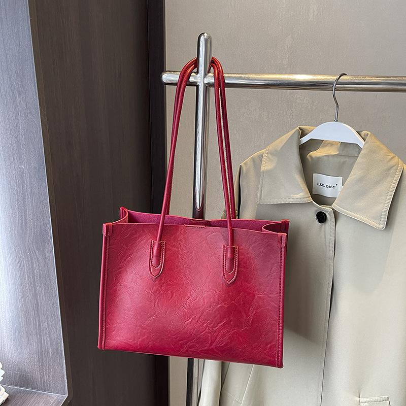 Высококачественная модная универсальная сумка-тоут для женщин 2024 года, новая большая вместительная повседневная ретро-сумка, большая сумка через плечо