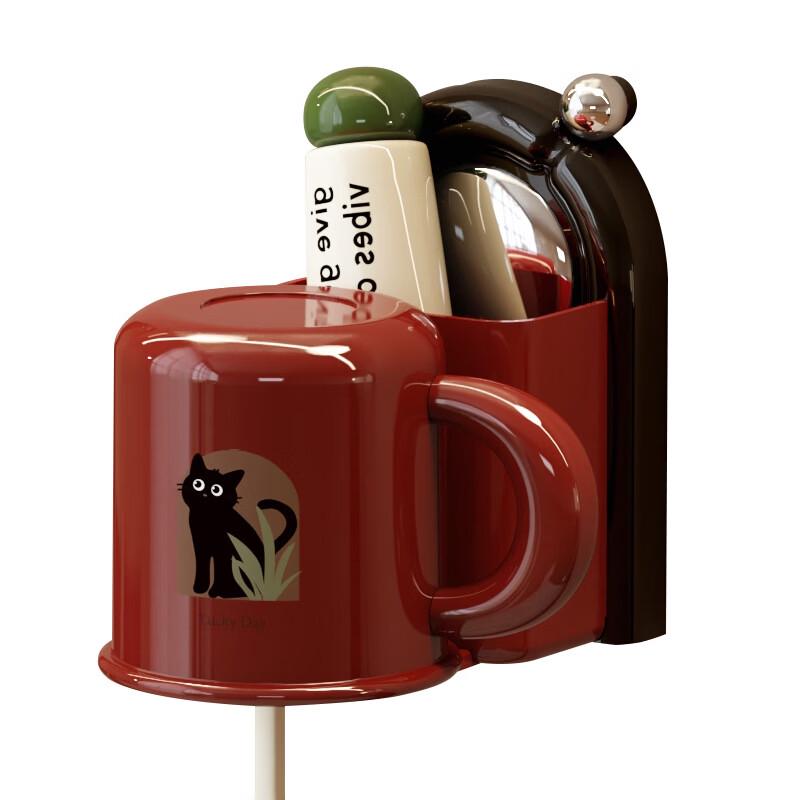 MDNG Suction Cup Toothbrush Holder with Mouthwash Cup