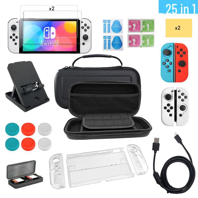 Защитный чехол и аксессуары для Nintendo Switch OLED — набор из 25 предметов