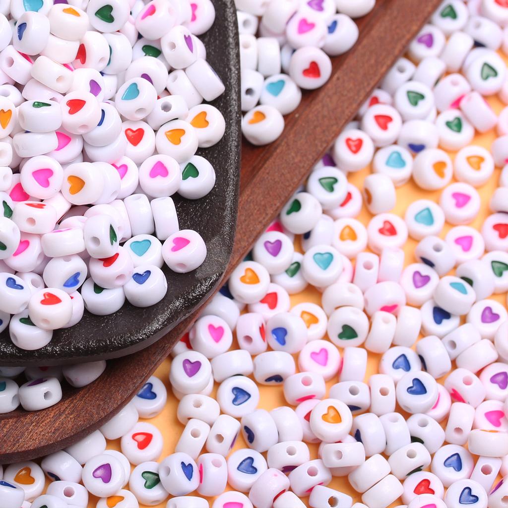 500 г, около 2500 шт., ювелирные аксессуары, 7 мм, акриловые бусины, ожерелье, браслет, свободные бусины-разделители «сделай сам», в форме сердца