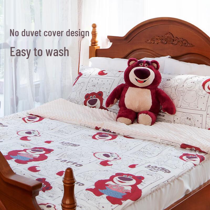 Strawberry Bear All-Season Children's Cotton Quilt