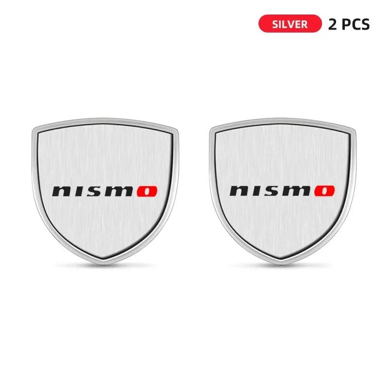 1/2pcs 3D Car Styling Shield Emblem Badge Metal Stickers Decor Decals For Nissan Nismo Qashqai Teana X Trail T32 T31 Tiida Juke