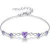 925 Sterling Silver Infinity Heart Birthstone Bracelets for Women
