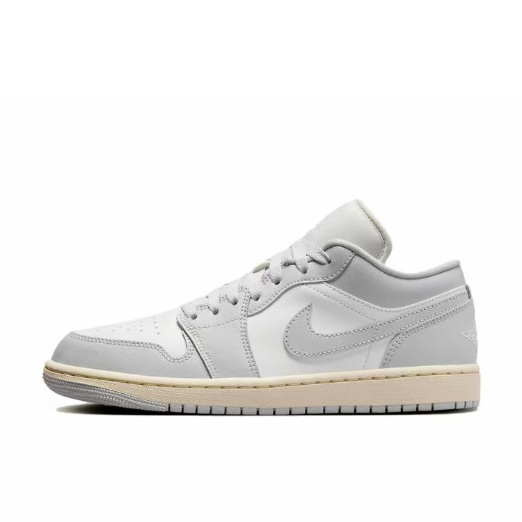 Jordan Air Jordan 1 Low top Vintage Basketball Shoes Women's Gray White DC0774-103(Team183-)