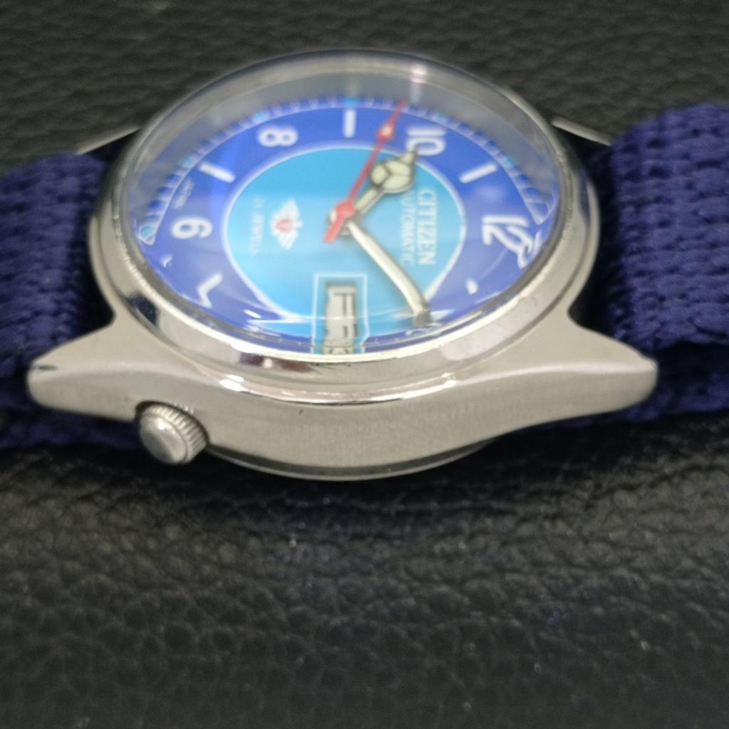 Б/У АВТОМАТИЧЕСКИЕ МУЖСКИЕ ЧАСЫ CITIZEN 8200 JAPAN DAY&DATE СИНЕГО ЦИФЕРБЛАТА a432592-2 R112-a432592