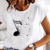 Tee Top Women Music Love Trend Printing Short Sleeve Print Tshirt  Lady Female Clothing Summer Fashion Casual Graphic T-shirt