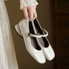 Fashion 2024 Autumn New Soft-soled Solid Color Mary Jane Women's Fashion Buckle Flats