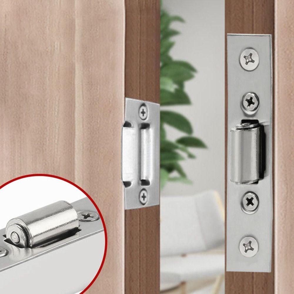 Stainless Steel Door Latches Hidden Cabinet Roller New Door Stops Cupboard Cabinet