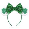 Модная повязка на голову с ушками мышки с блестками на День Святого Патрика, с пайетками, бант для волос, фестивальная повязка для волос, вечеринка, DIY аксессуары для волос, женская