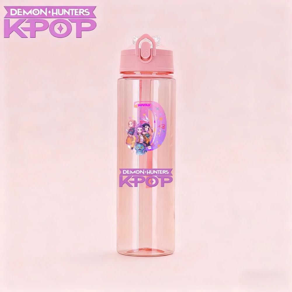 800 мл Новейшая K-Pop Охотники на демонов Детская бутылка для воды Прелестная мультяшная Портативная пластиковая спортивная кружка разработана для девочек Детей Подарок на дату рождения
