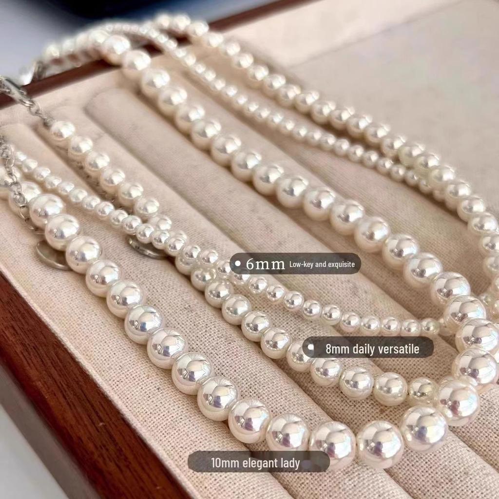 Japanese Akoya Pearl Necklace with Aurora Mirror Finish