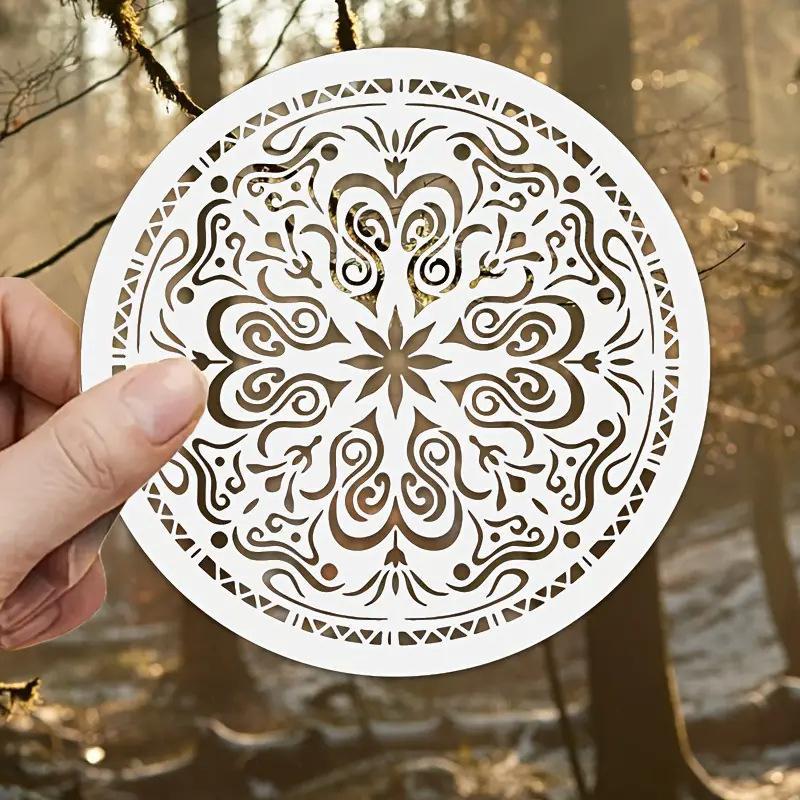 4 шт. Трафареты Мандала 7,9x7,9 дюйма Круглые Шаблоны для Рисования DIY для Стен, Дерева, Ткани, Декора
