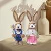 2 шт. Пасхальные соломенные фигурки кроликов, деревенский декор, соломенные кролики ручной работы, скульптуры для праздничной настольной экспозиции