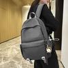 New Backpack Campus Junior High School Student Schoolbag Women's Simple Large-capacity Casual Solid Color Student Backpack