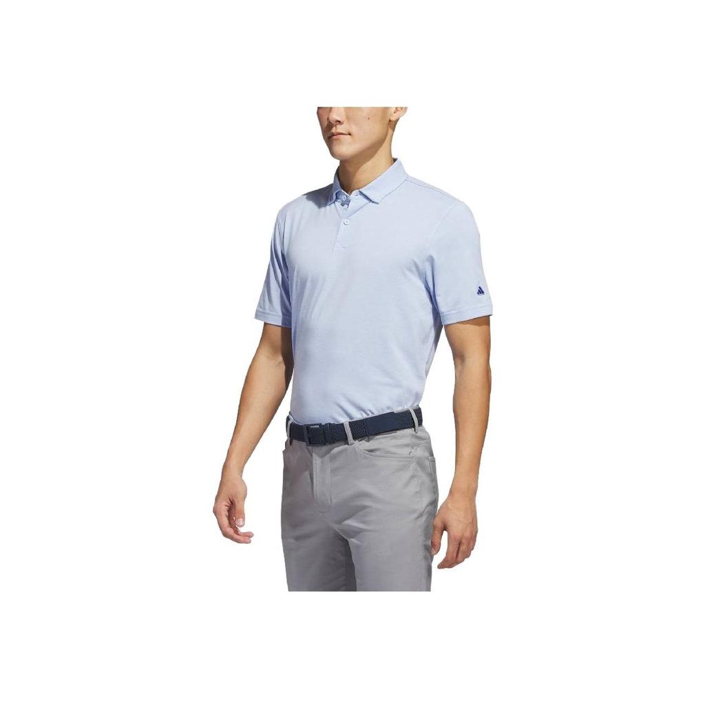 Adidas Рубашка поло из чистого хлопка с вышитым логотипом, мужские топы, светло-розовый синий HS1109
