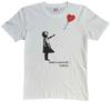 [Street Art] Banksy Balloon and Girl (White) Short Sleeve T-Shirt (L)