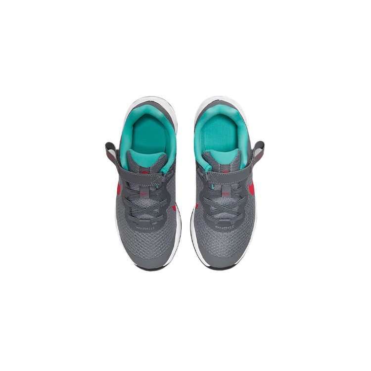 Nike Детские кроссовки Revolution 6 FlyEase PS Smoke Grey Siren Red, темно-бирюзовые DD1114-006