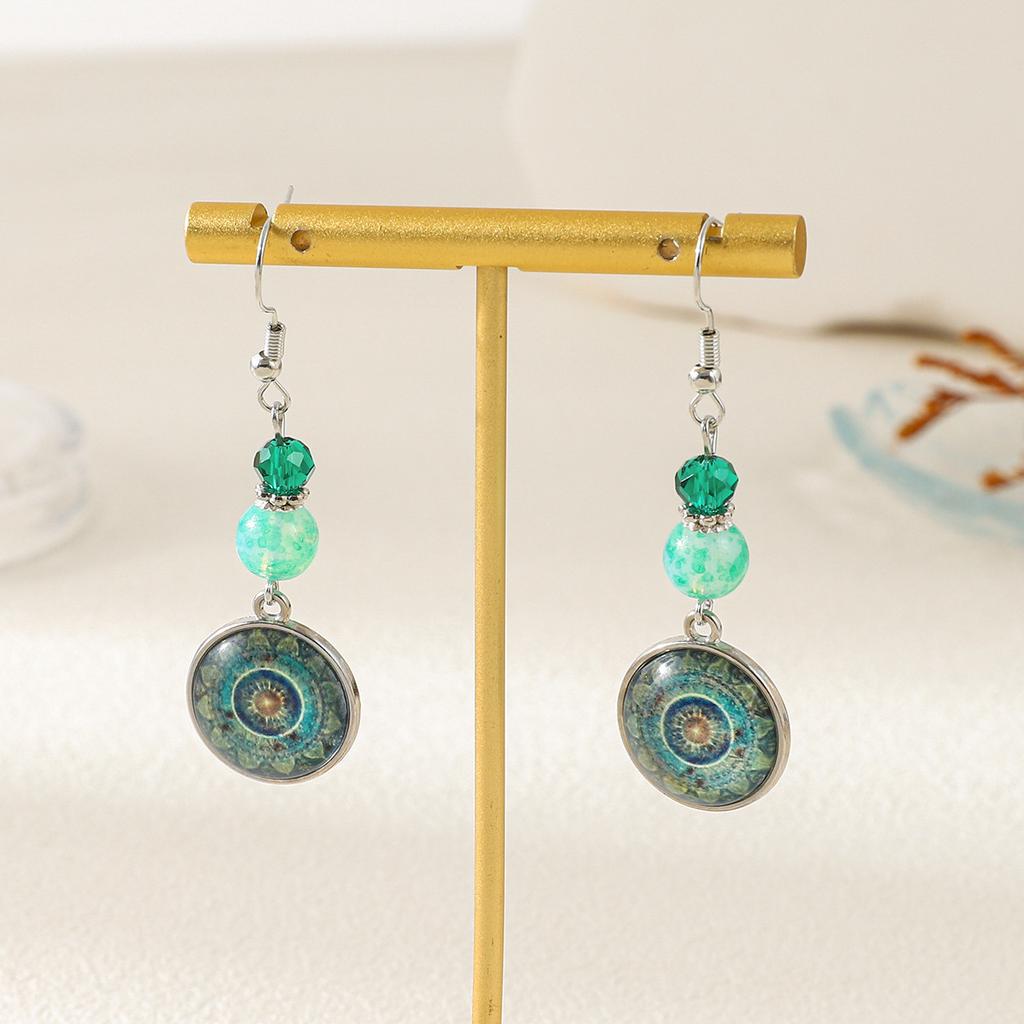 Vintage Mandala Flower Time Jewel Earrings, Ethnic Wind Dream Catcher Long Pendant Earrings Women