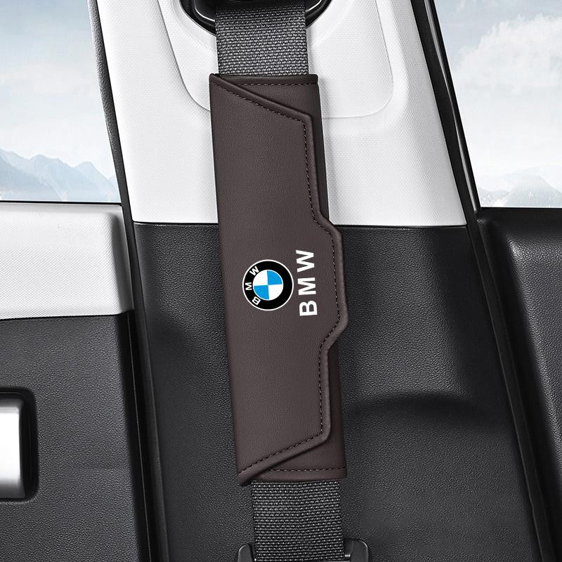 Leather Car Seat Belt Shoulder Pad JJHA4E7Y with Velcro Belt Cushion for BMW 2 5 6 7 Series F20 G20 G30 X1 X3 X4 X5 X6 F15 G05 StickerH