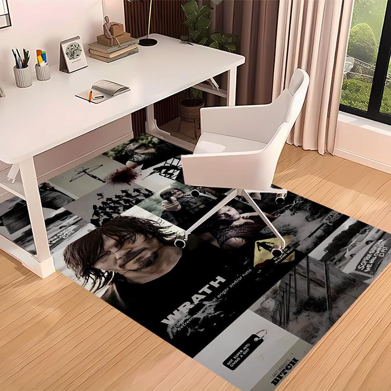 The Walking Dead Daryl Dixon1 Printed Absorbent Washable Carpet, Non-Slip Bathroom Mats, Kitchen Rugs, Yoga Mat,Living Room Entrance, Camping Picnic R
