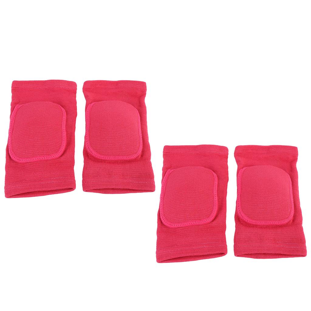 2 Pairs Knee Sleeves High Elastic Breathable Knee Protector Pads for Ice Hockey Skating Running Rose