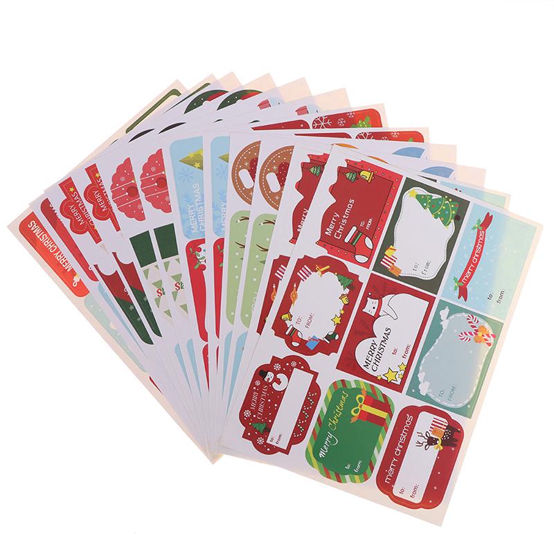 108 шт./12 листов Рождественские наклейки Упаковочные пломбы Этикетки для выпечки Подарочный декор