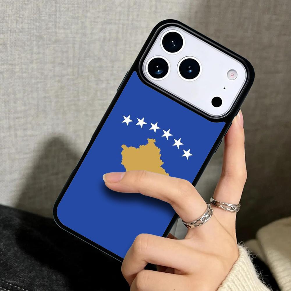 Чехол Case для iPhone 17 Air 16 Pro Max 15 Plus 11 13 Mini 14 12 Задняя крышка телефона Флаг Косово