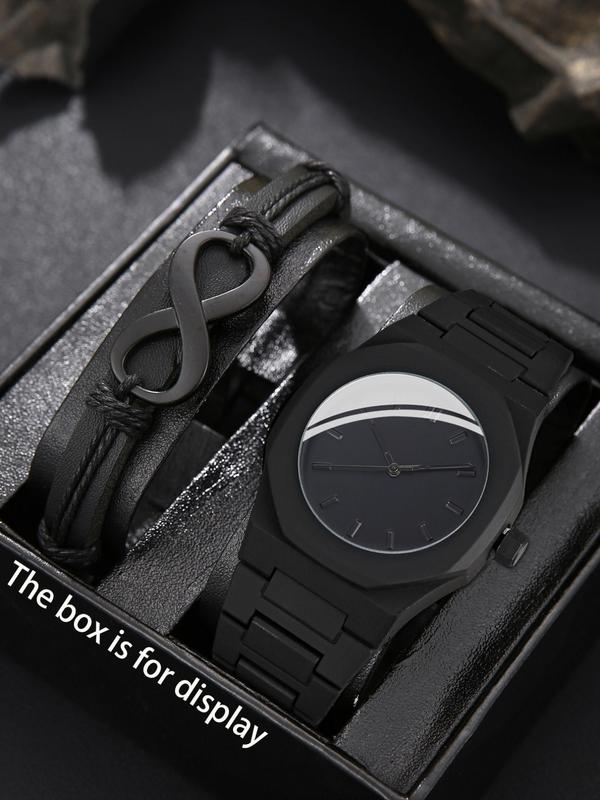Men's Fashion Watch Set, Resin Material, Lightweight & Accurate, Includes Bracelet, Perfect Gift for Thanksgiving,Back-To-School