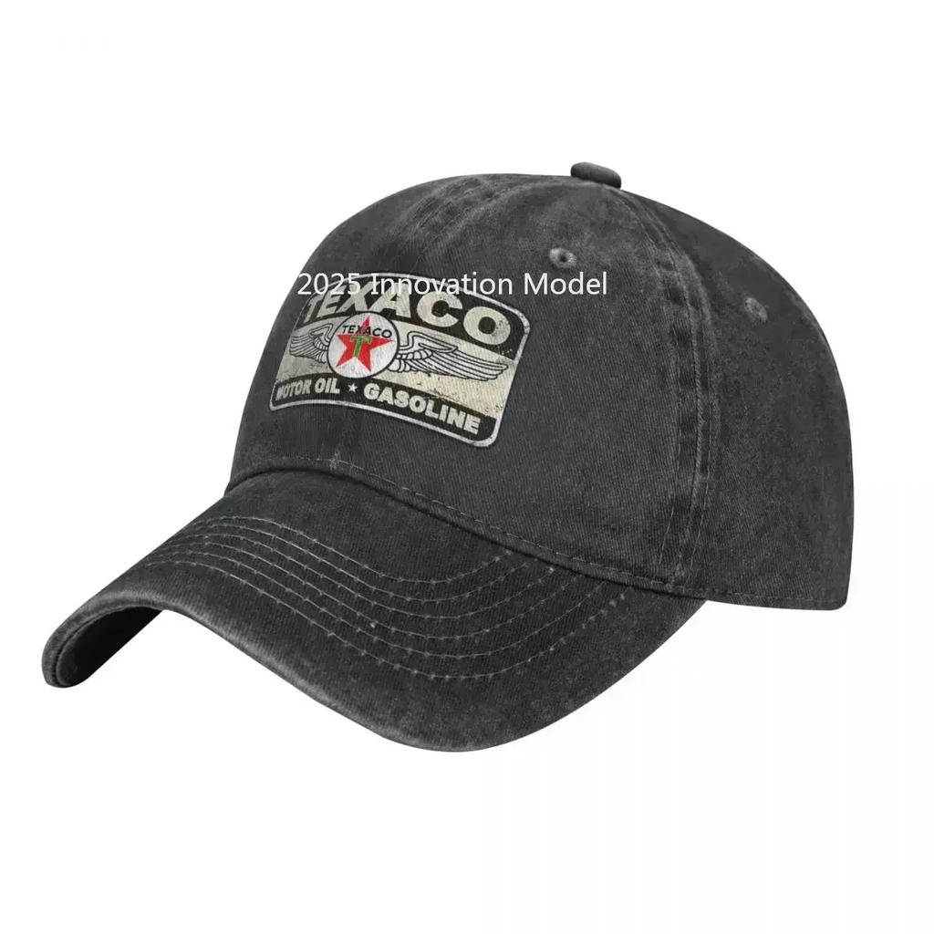 Texaco Sign Denim Baseball Cap Wotor Oil Men Women Print Hip Hop Hats  Casual Hunting Camping Hot Sale Baseball Caps