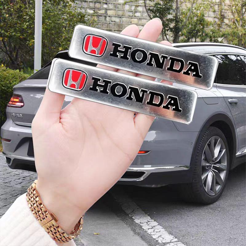 hbdf4 Car Logo Aluminum Label Stickers Decorative Accessories For Honda Civic Fit Jazz Accord Pilot CRV Odyssey Passport City Shuttle