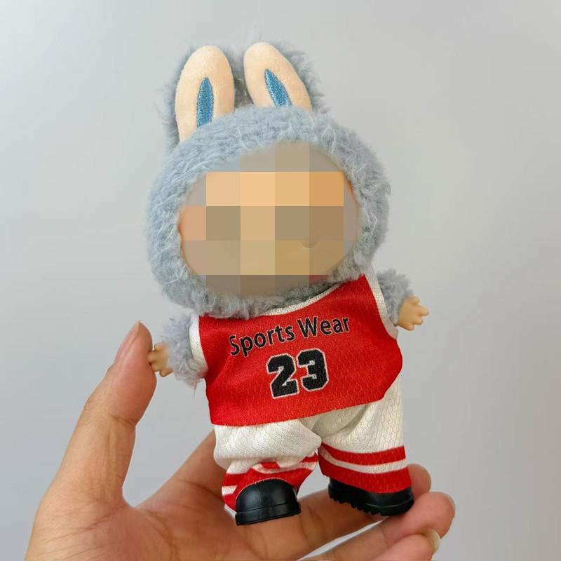 Подвеска Лабубу: Коробка-сюрприз с детской одеждой - 17 см винил «Макарон».