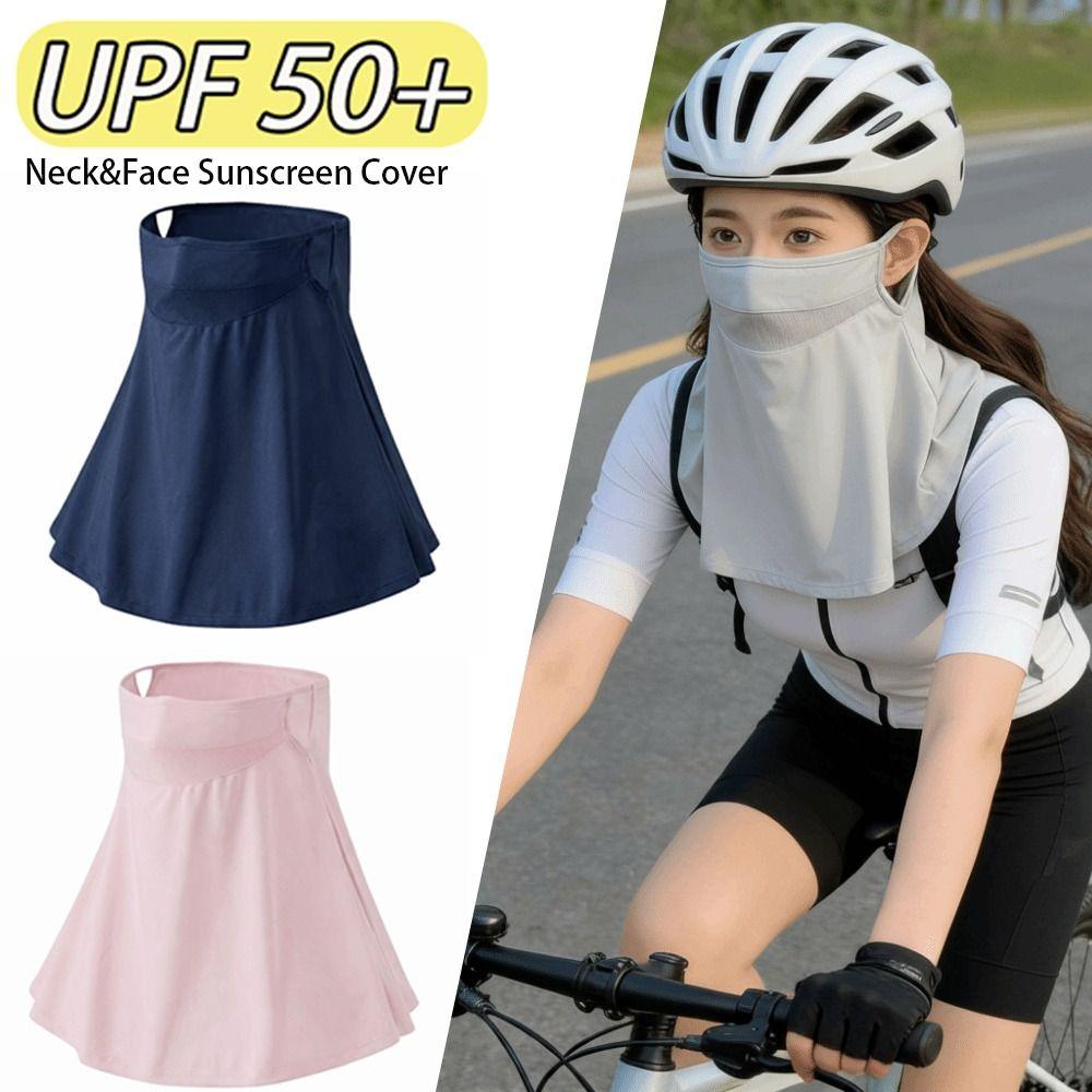 UV Protection Sunscreen Mask 2 In 1 Ice Silk Face Mask Lightweight Full Face Mask Cycling