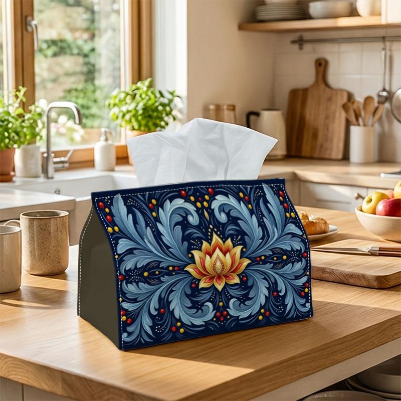 1pc Baroque Classic Tissue Box - Multi-functional Napkin Dispenser, Two Sizes Available Made of Durable Polyester, Decorated with Lotus Acanthus Scrol