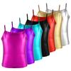 Girls Dance Tank Top Kids Shiny Metallic Camisole Tank Tops Ballet Performance Dancewear