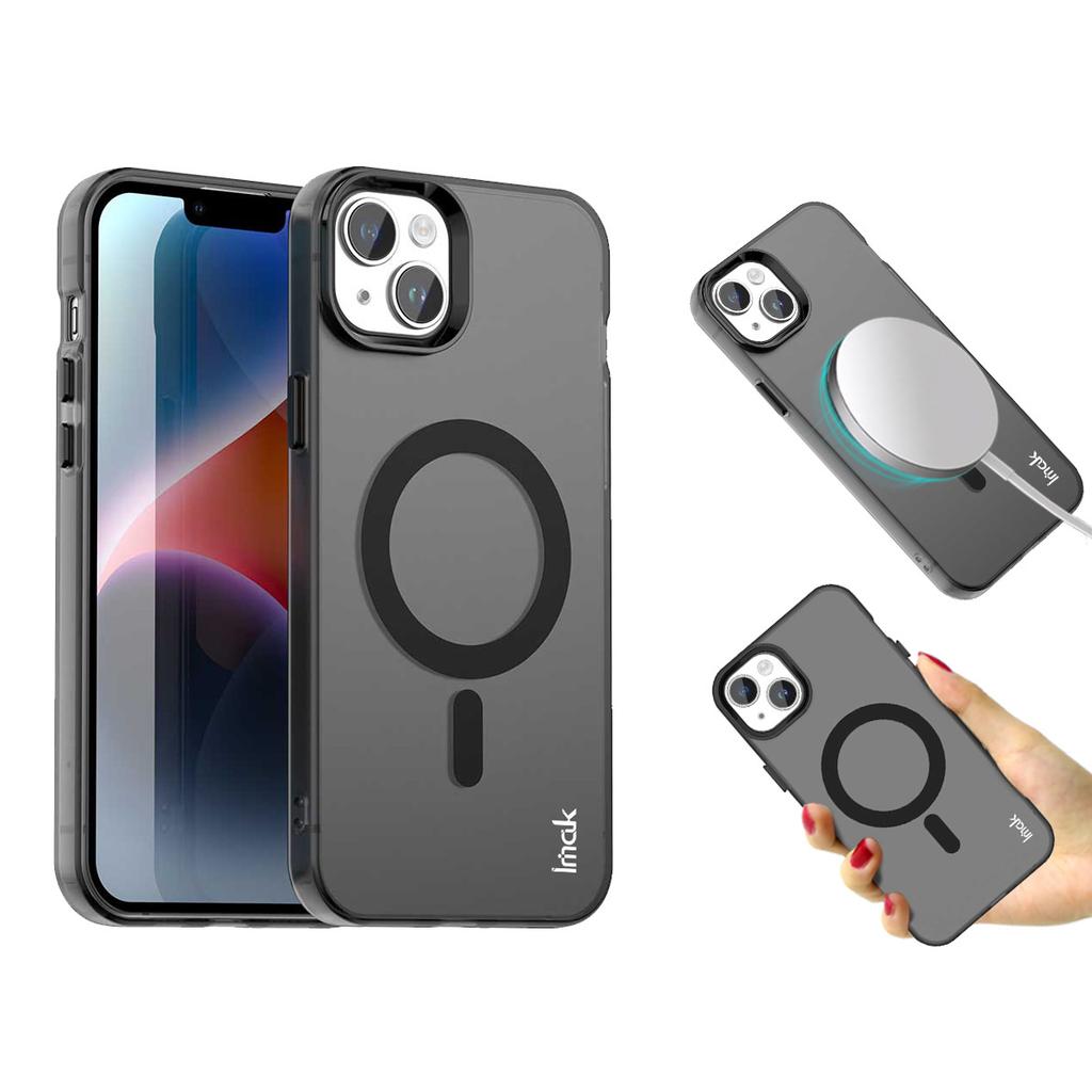 For iPhone 14 Plus Case Compatible with MagSafe Candy Color Anti Drop TPU+PET Back Cover