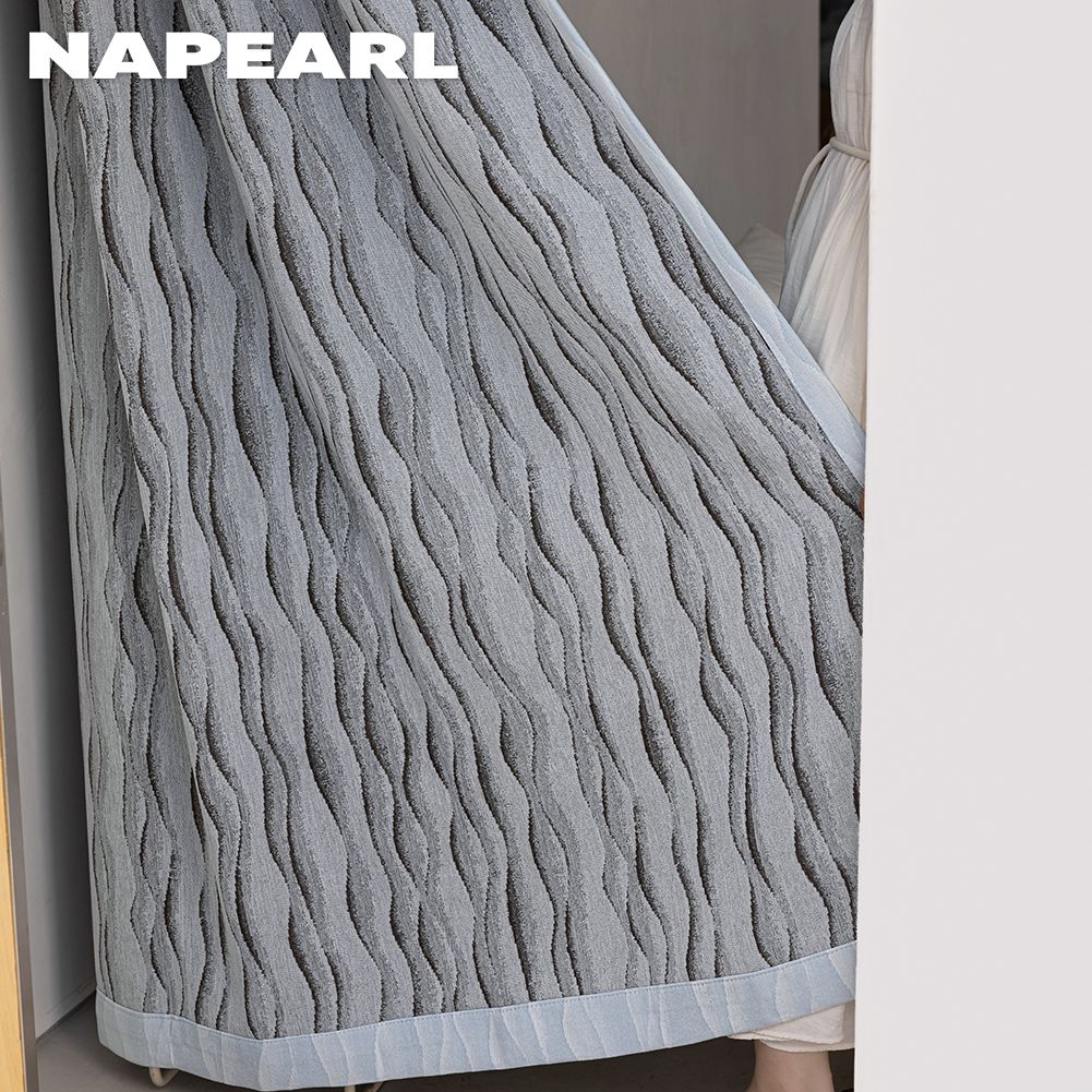 1 шт. NAPEARL Элегантная однотонная светонепроницаемая штора Двусторонняя жаккардовая из шенилла Толстые шторы для спальни, гостиной, балкона, окна для домашнего декора