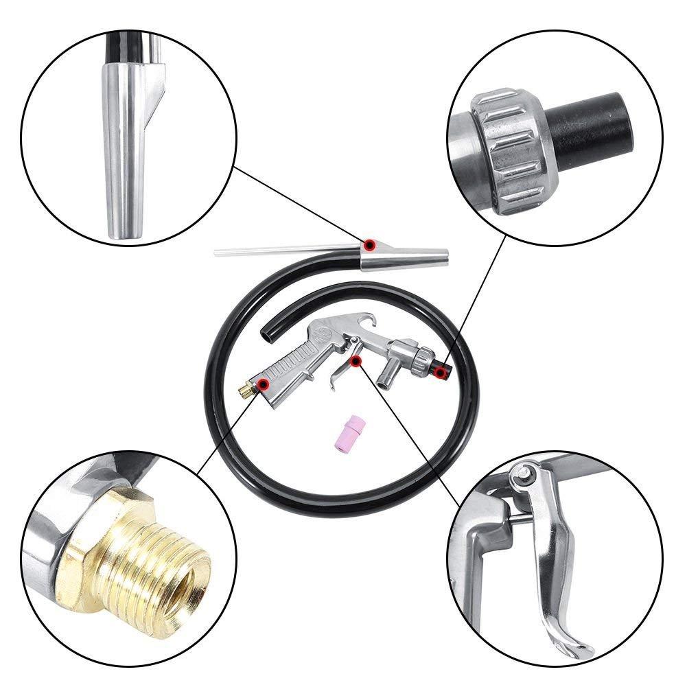 Комплект для пескоструйной обработки с воздушной сифонной подачей, насадка для пистолета, абразив для удаления ржавчины с 4 керамическими насадками для пескоструйной обработки кабины