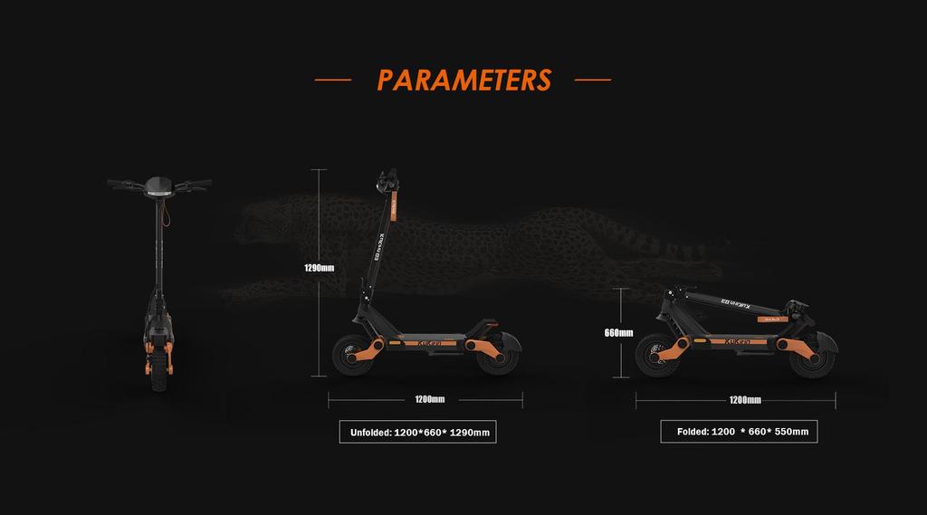 Folding Electric Scooter Kukirin G3 1200W Motor 52V18Ah Lithium Battery 50km/h Max Speed 63km Max Range