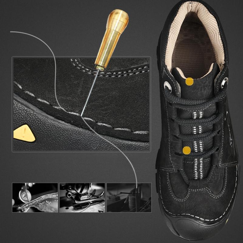 Men's Hiking Shoes Leather Outdoor Shoes Wear-resistant Men Trekking Walking Hunting Tactical Sneakers