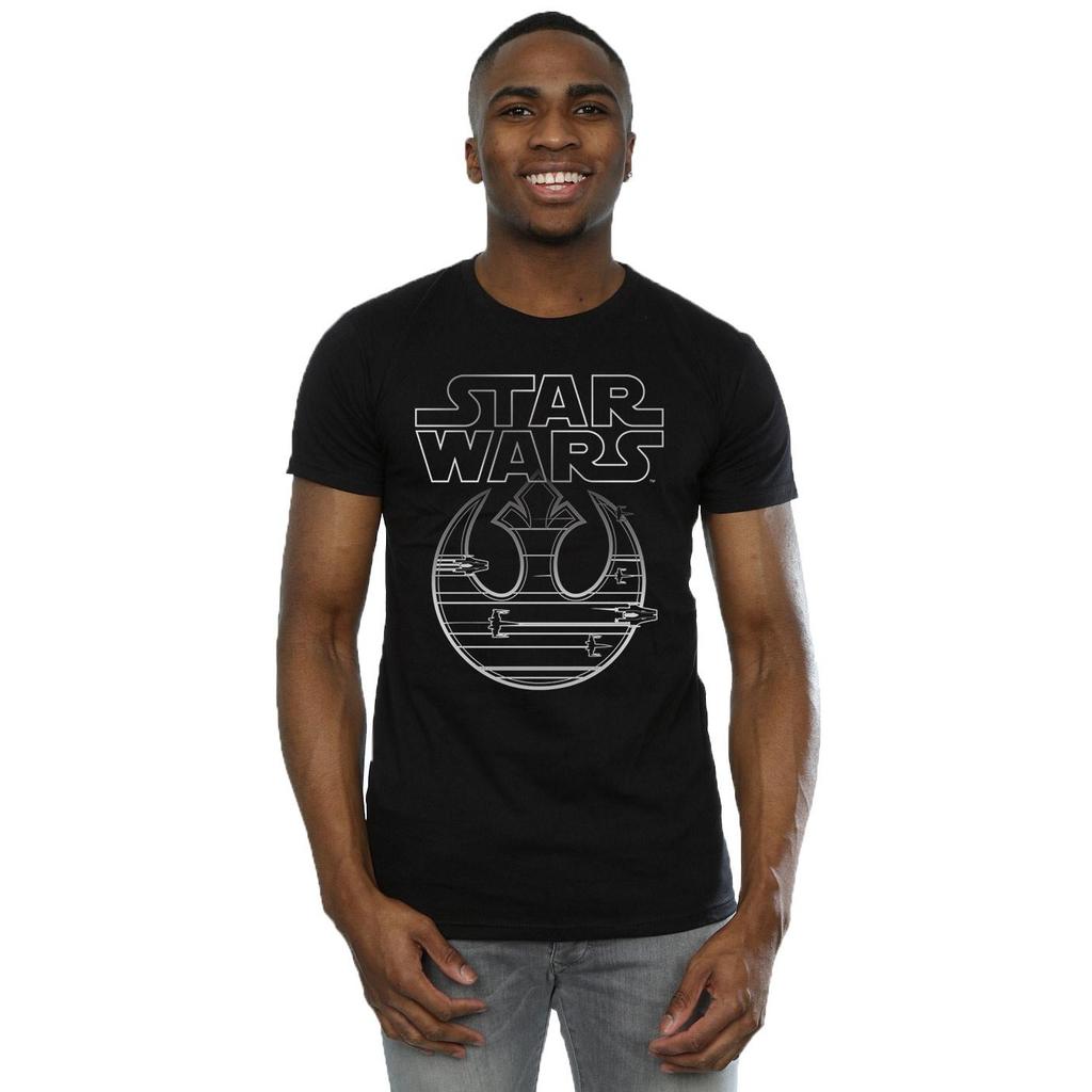 Star Wars Mens The Last Jedi Resistance Logo Metallic T-Shirt