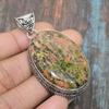 Unakite Gemstone Handmade 925 Sterling Silver Jewelry Pendant For Her