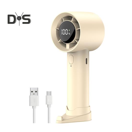 Ручной вентилятор с цифровым дисплеем на базе, 100-скоростной регулятор, мощный воздушный поток, низкий уровень шума, перезаряжаемый портативный персональный охлаждающий вентилятор