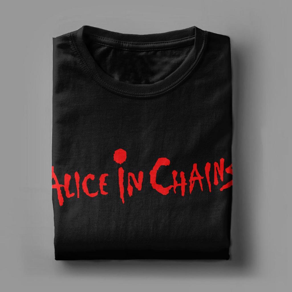 Мужские футболки с логотипом Alice In Chains, топы из чистого хлопка, сумасшедшие футболки с коротким рукавом и круглым вырезом, классические футболки